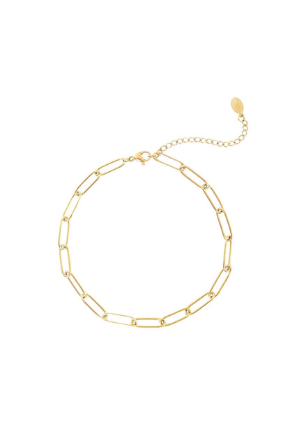 Enkelband Plain Chain Zilver Stainless Steel