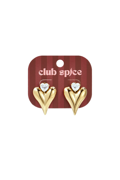 Roestvrijstalen oorknopjes met hartjesmotief, eenvoudige dagelijkse sieraden uit de Simple Series voor dames.
