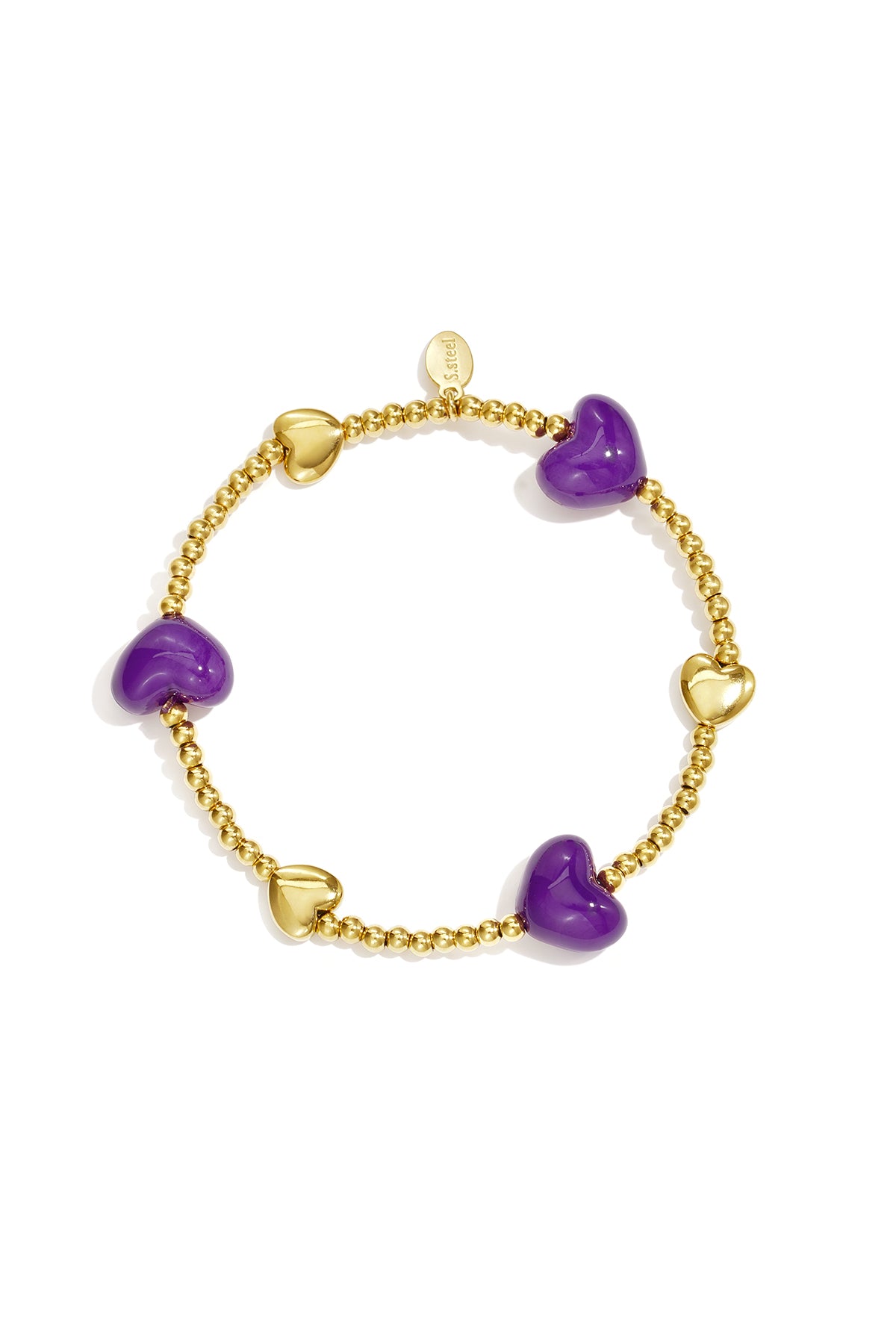 Roestvrijstalen bedelarmbanden met hartje, eenvoudige dagelijkse serie, dames sieraden