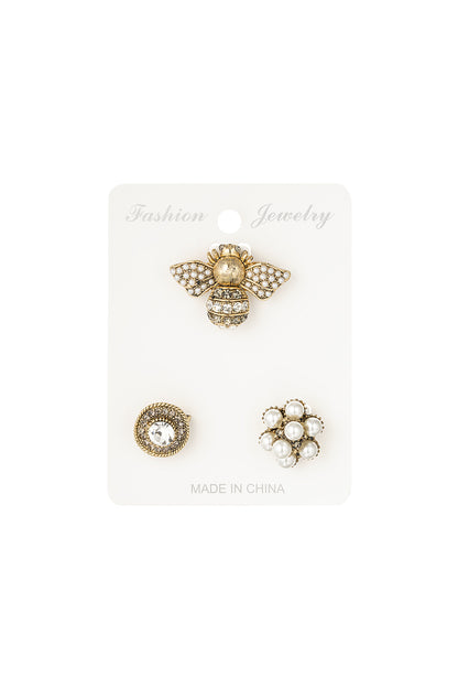 broches trio busy bee