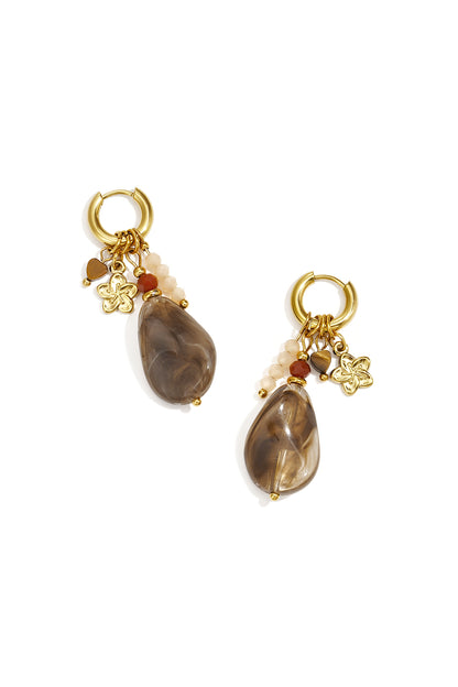 Oorbellen met roestvrijstalen kralen, Simple Daily serie, dames sieraden
