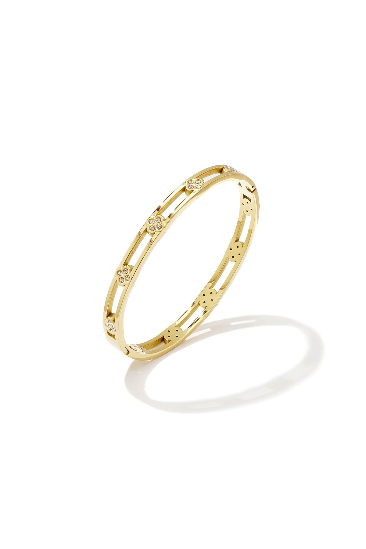 Roestvrijstalen armbanden met klavermotief, eenvoudige dagelijkse sieraden uit de Simple Series voor dames.
