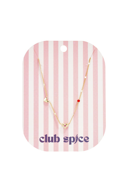 Ketting met hartjes en steentjes en patroon