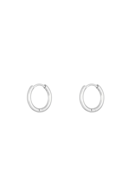 Oorbellen Little Hoops 1.4cm Zilver Stainless Steel