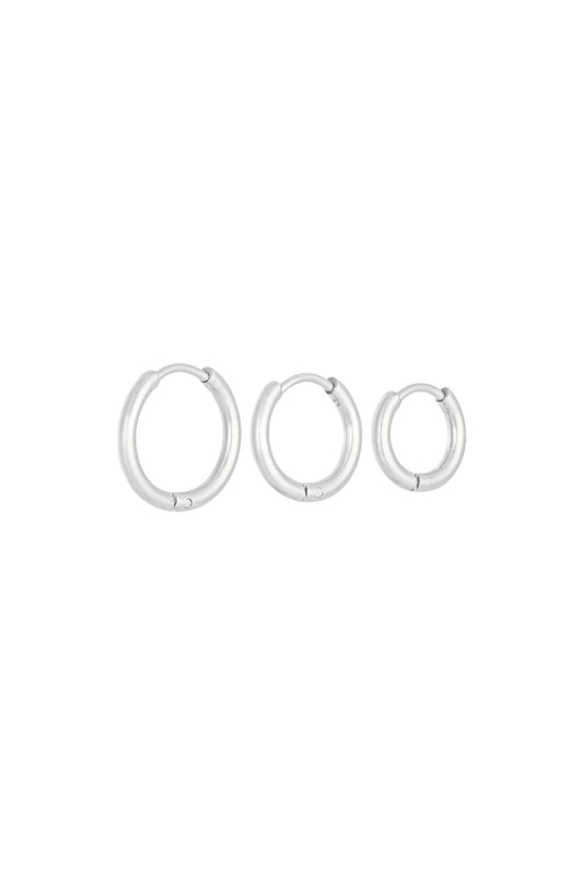 Oorbellen Set Little Hoops Stainless Steel