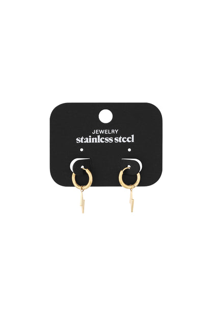 Oorbellen Bolt Goud kleur Stainless Steel