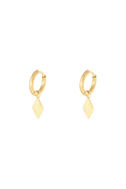 Oorbellen Diamond Goud kleur Stainless Steel