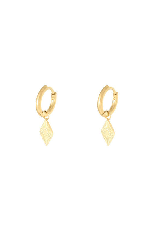 Oorbellen Diamond Goud kleur Stainless Steel