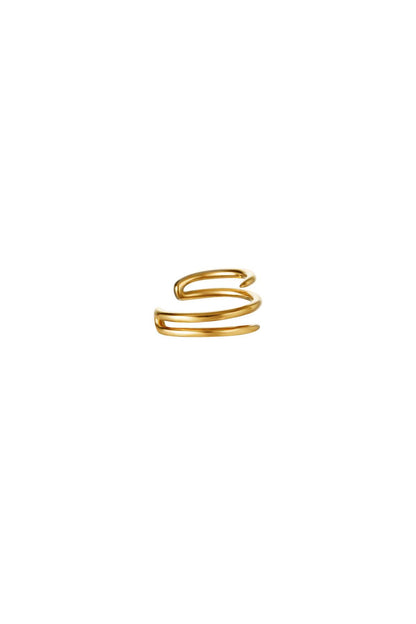 Earcuff Spiral Gold Goud kleur Stainless Steel