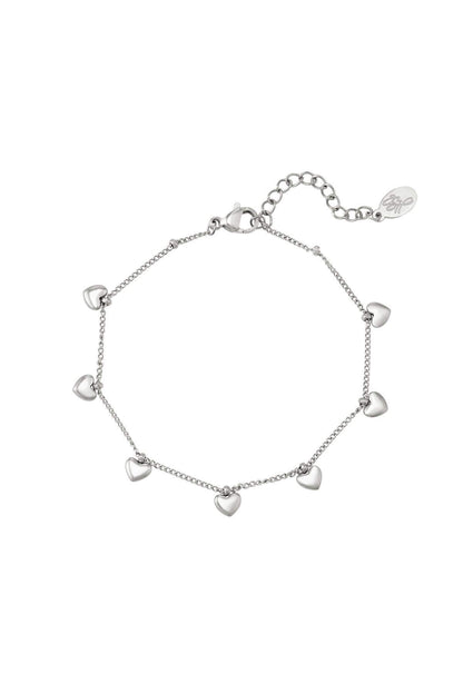 Armband met hartbedels Goud kleur Stainless Steel