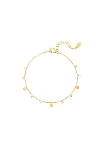 Armband simpel met strass details Goud kleur Stainless Steel