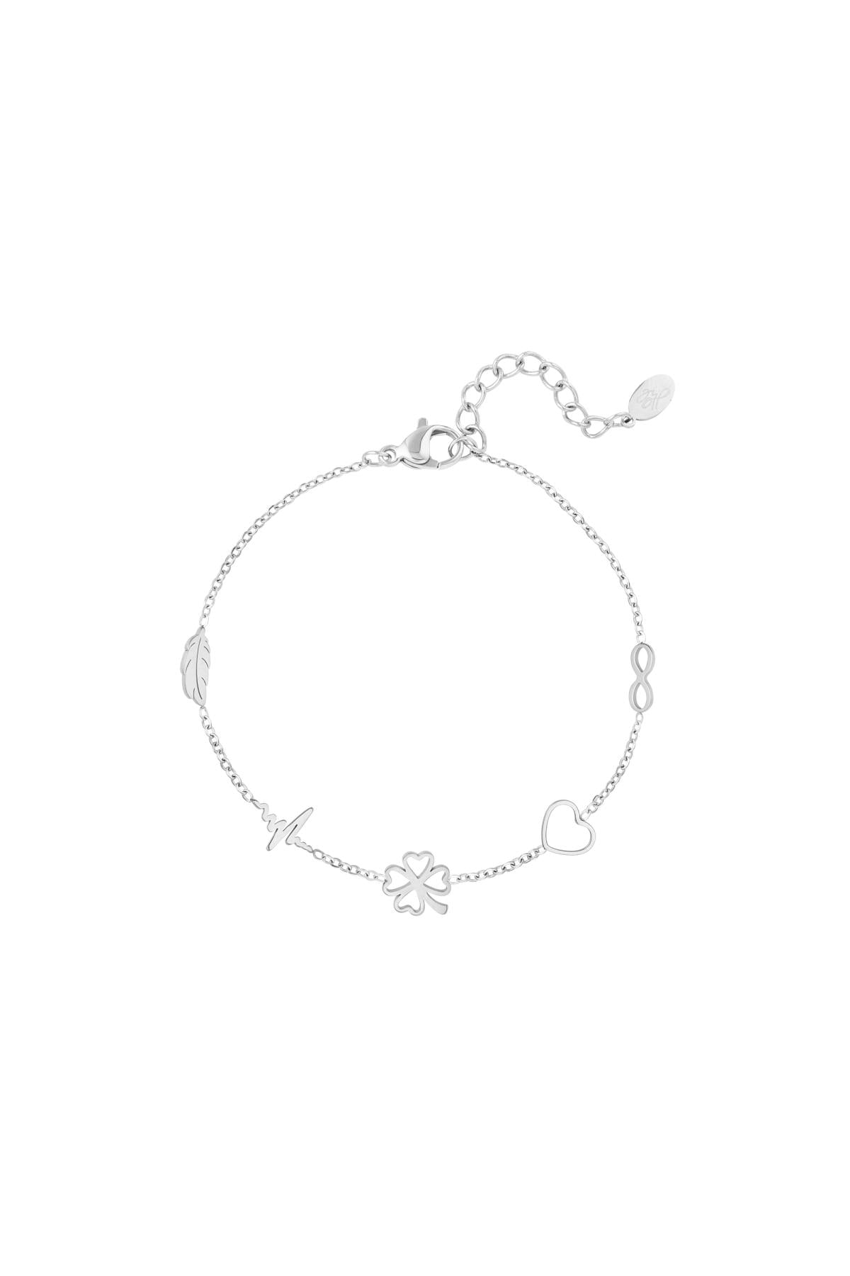 Minimalistische armband met bedels Goud kleur Stainless Steel