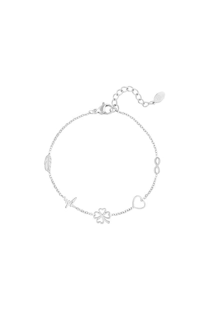 Minimalistische armband met bedels Goud kleur Stainless Steel