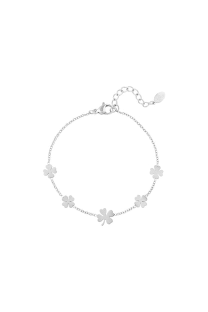 Armband 5 klavertjes Goud kleur Stainless Steel