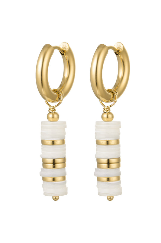 Oorbellen platte kraaltjes - Goud kleur Stainless Steel
