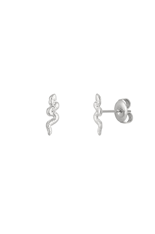 Oorbellensteker slang - zilver Stainless Steel