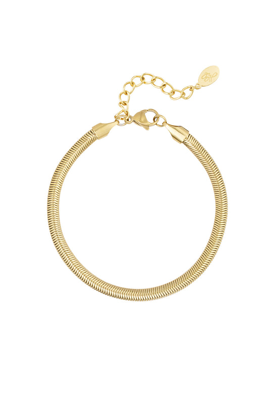 Armband platte visgraat smal - 4.0MM