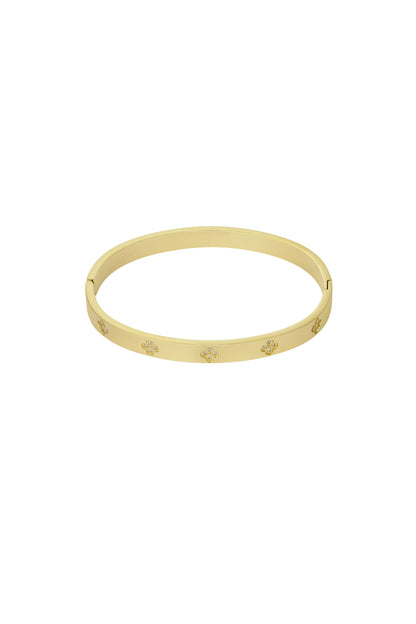 slavenarmband met klavers en steentjes
