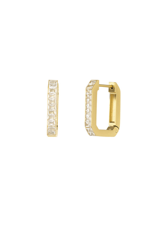 rectangular diamond oorbellen