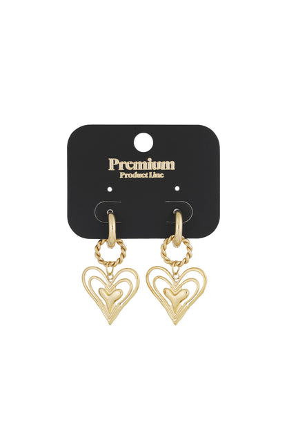 oorbellen what's love - Goud kleur kleurig