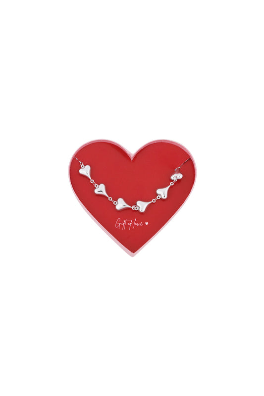 gift of love stainless steel heart chain bracelet