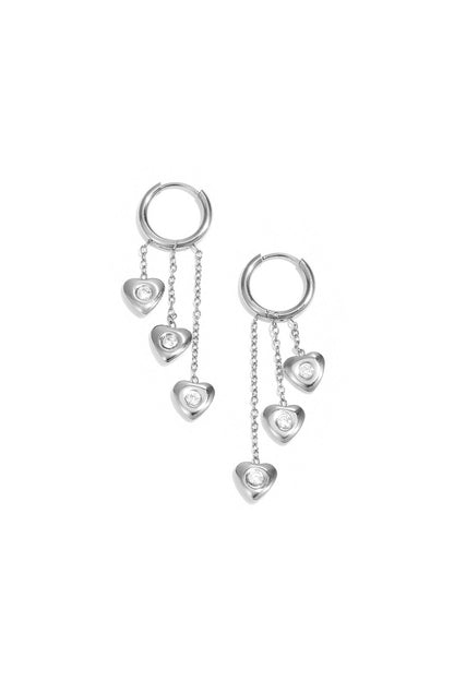 Stylish Heart Dangle Earrings for Everyday Wear