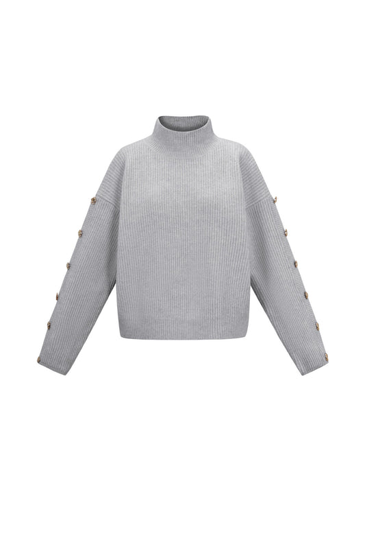 Gebreide Polyestervezel Vrouwen Trui Met Schildkraag Casual Effen Kleur