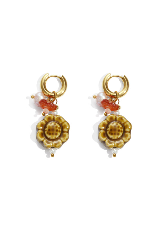 Oorbellen van roestvrij staal met bloemenmotief, casual, dagelijks, eenvoudig, serie, damessieraden