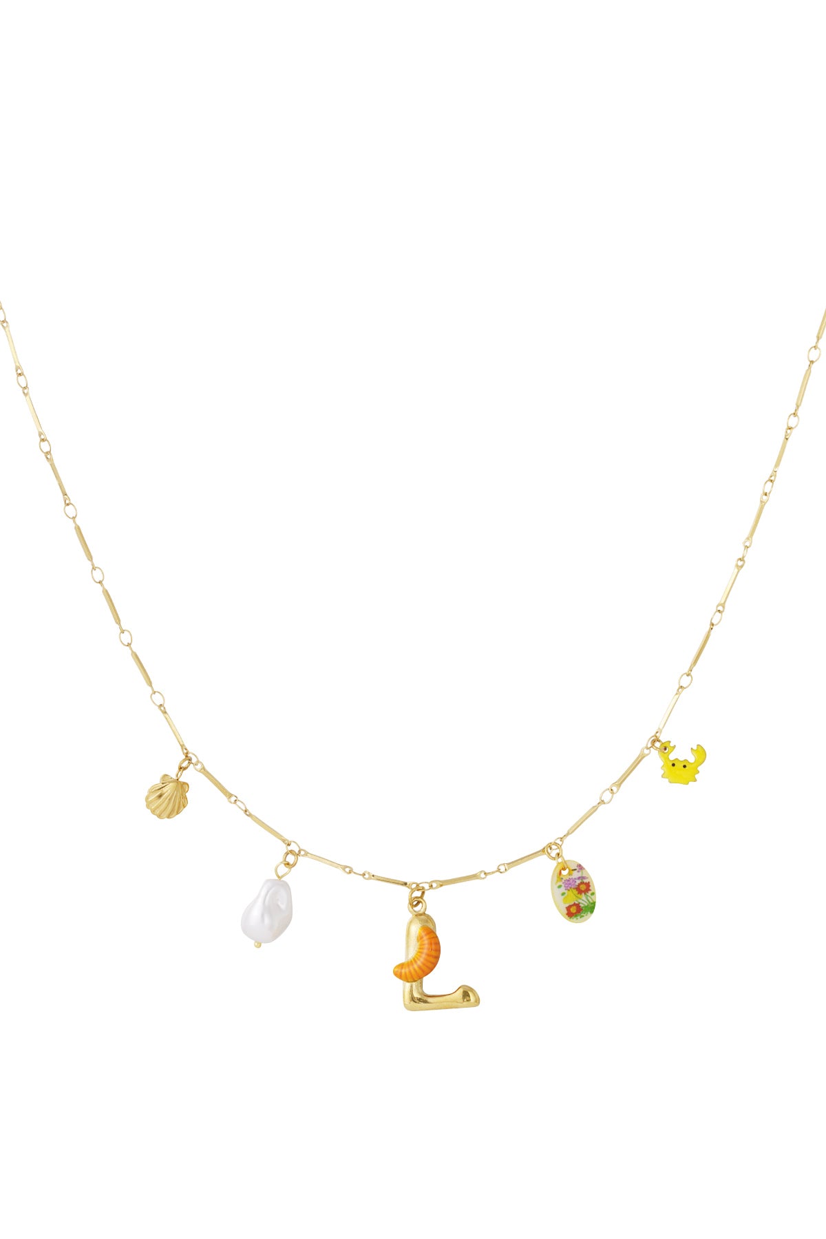 Happy Initials ketting met bedels