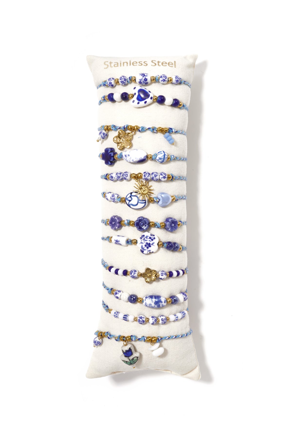 14K vergulde keramische armbandensets met bloemenmotief, vakantie-/strandthema, etnische serie, damessieraden