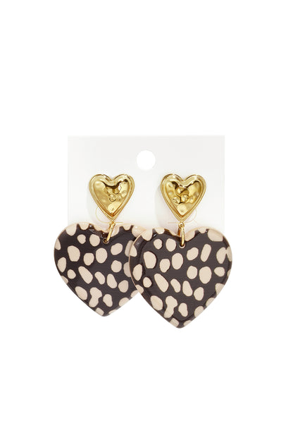 Acryl oorbellen met hanger in hartvorm, eenvoudige dagelijkse serie, dames sieraden