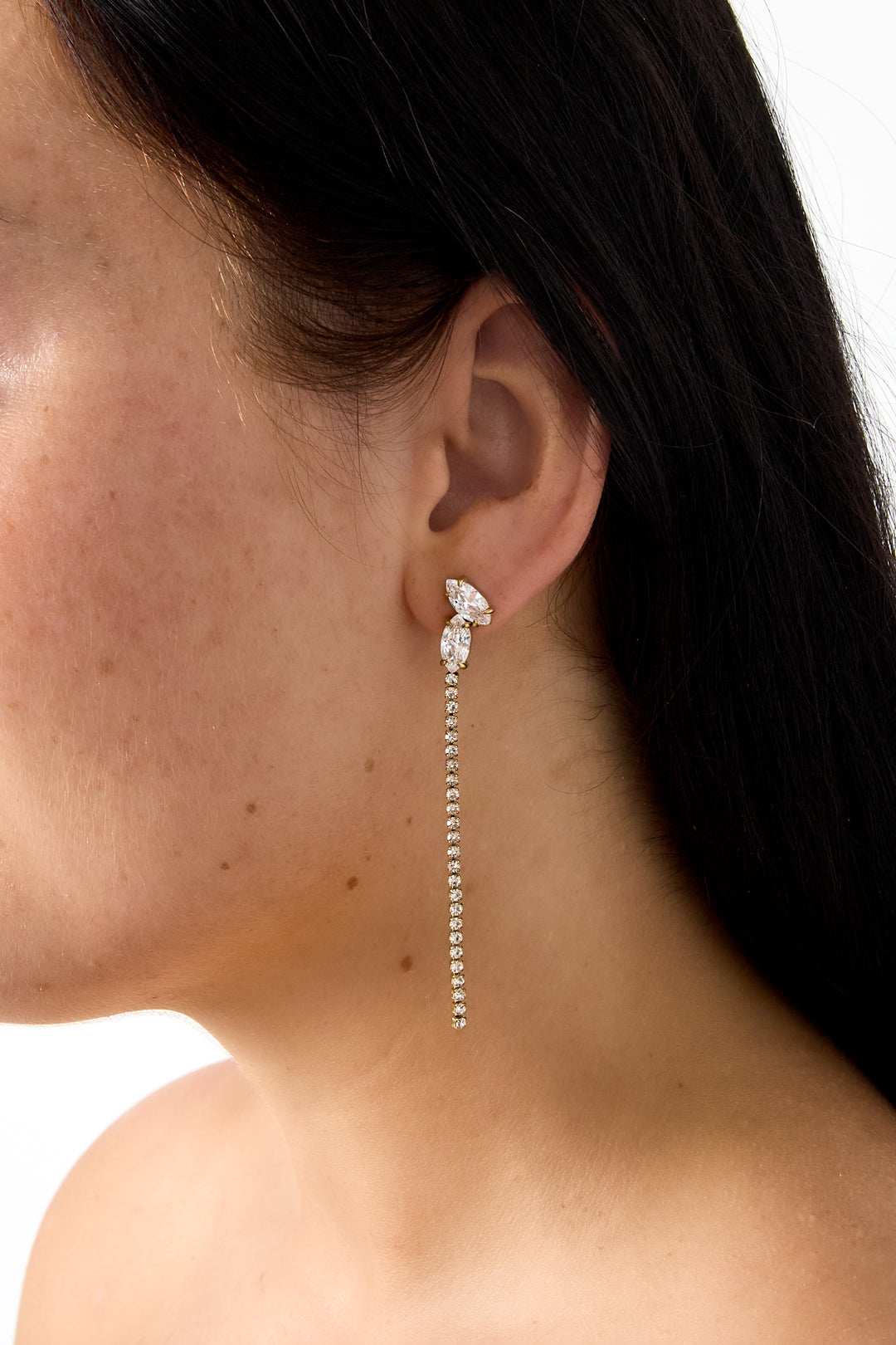 Oorbellen met hangertjes van roestvrij staal en ketting, Simple Daily Simple Series, damessieraden