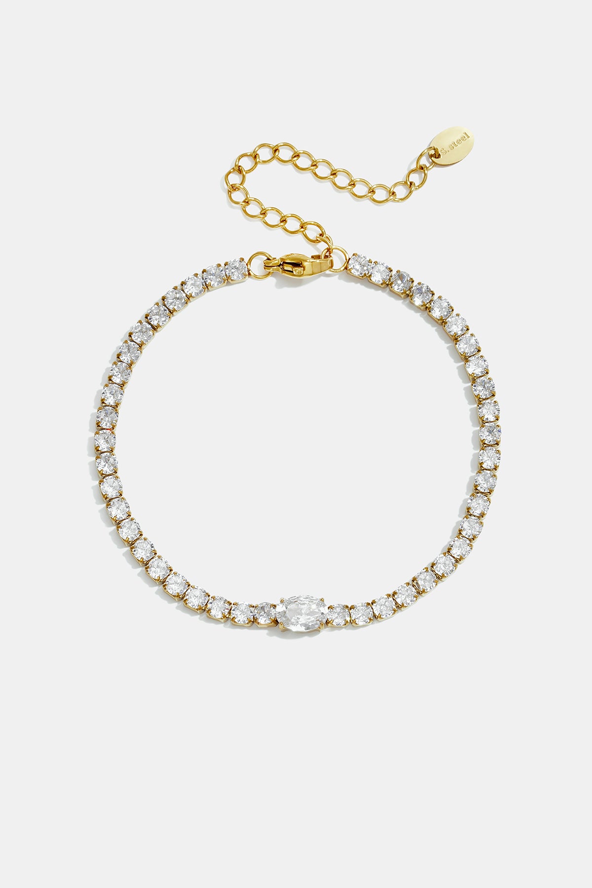 Roestvrijstalen schakelarmbanden in ovale vorm, eenvoudige dagelijkse serie, dames sieraden