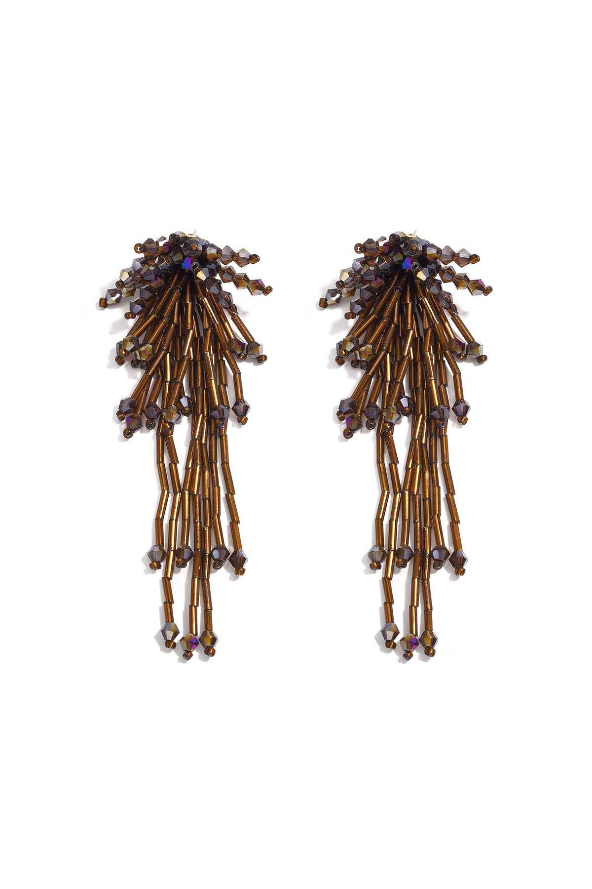 Glazen hangende oorbellen met kralen, elegante en luxe serie, damessieraden