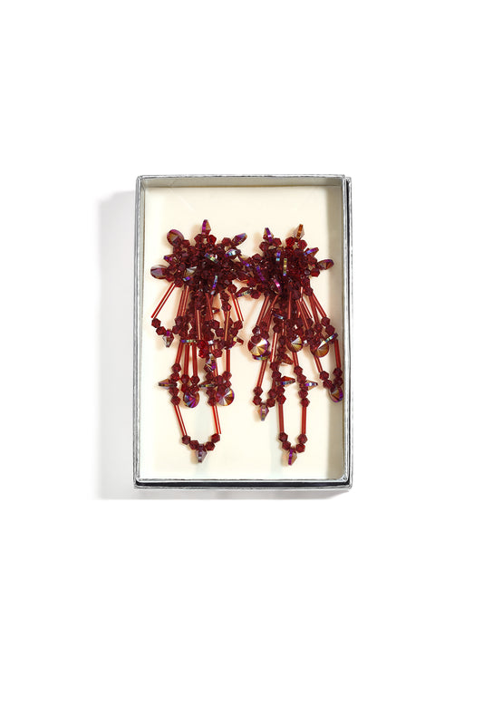 Glazen hangende oorbellen met kralen, elegante en luxe serie voor dagelijks gebruik, damessieraden