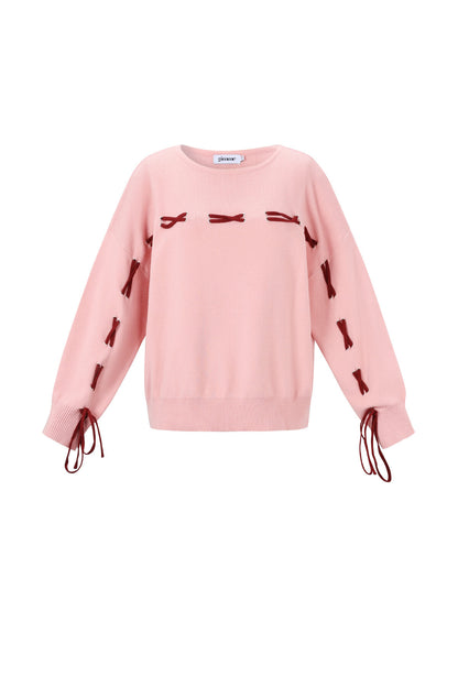Gebreide Viscose Dames Trui Casual Kleurcontrast