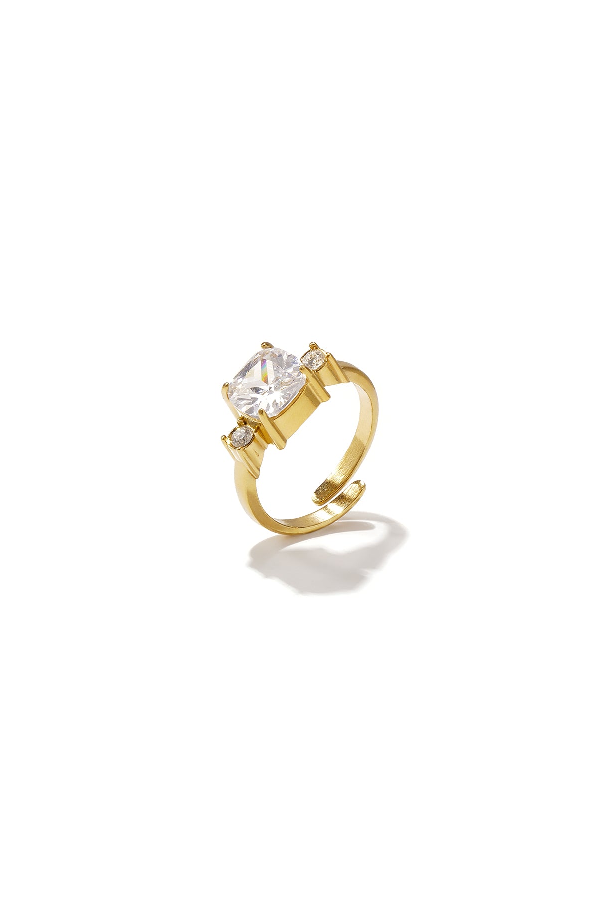 Verstelbare statement ring met zirkonia stenen