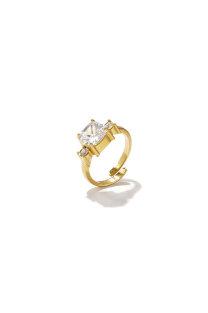 Verstelbare statement ring met zirkonia stenen