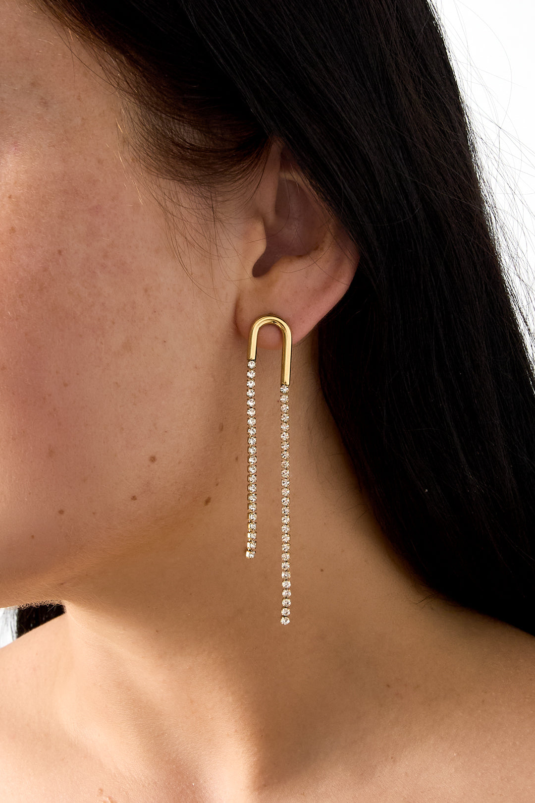 Oorbellen met hangertjes van roestvrij staal en een ketting, eenvoudige serie voor dames, geschikt voor bijeenkomsten/feestjes.