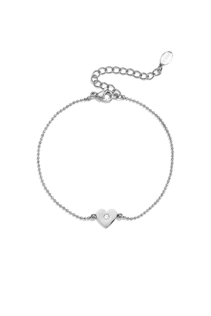 Roestvrijstalen bedelarmbanden met hartje, eenvoudige dagelijkse serie, dames sieraden