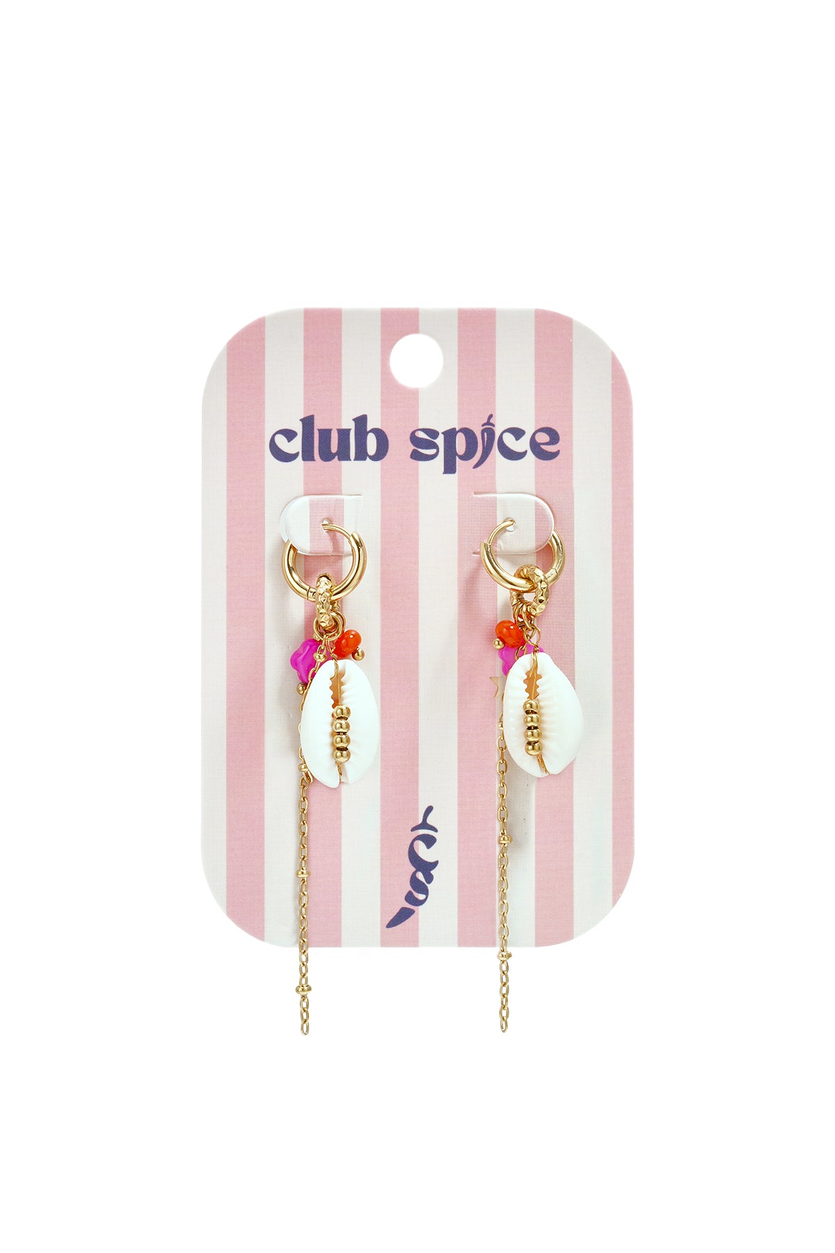 Hangende oorbellen van roestvrij staal met schelpmotief, Simple Simple serie, dames sieraden