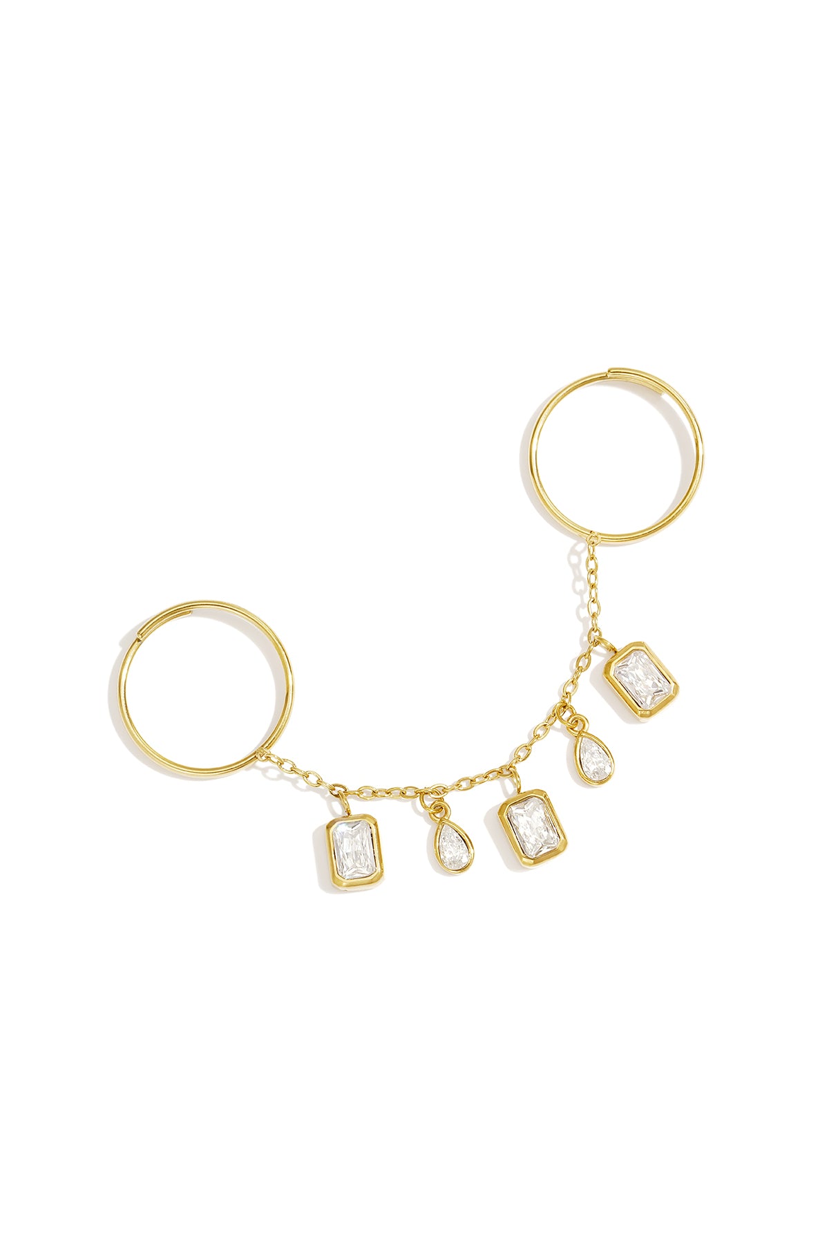 Ringen van roestvrij staal met edelstenen, geometrische vorm, eenvoudige dagelijkse collectie, dames sieraden