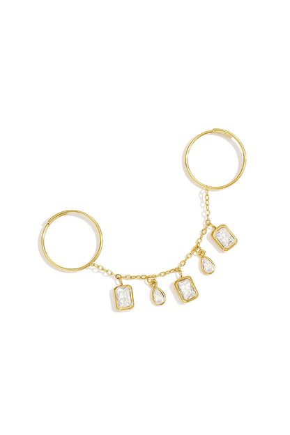 Ringen van roestvrij staal met edelstenen, geometrische vorm, eenvoudige dagelijkse collectie, dames sieraden