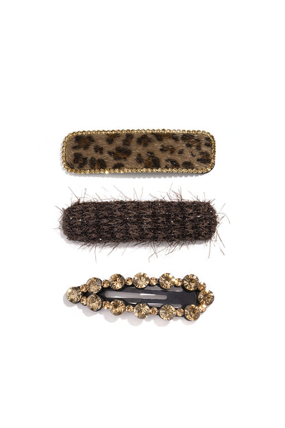 Haarclips met luipaardprint, dagelijkse accessoires van mohair