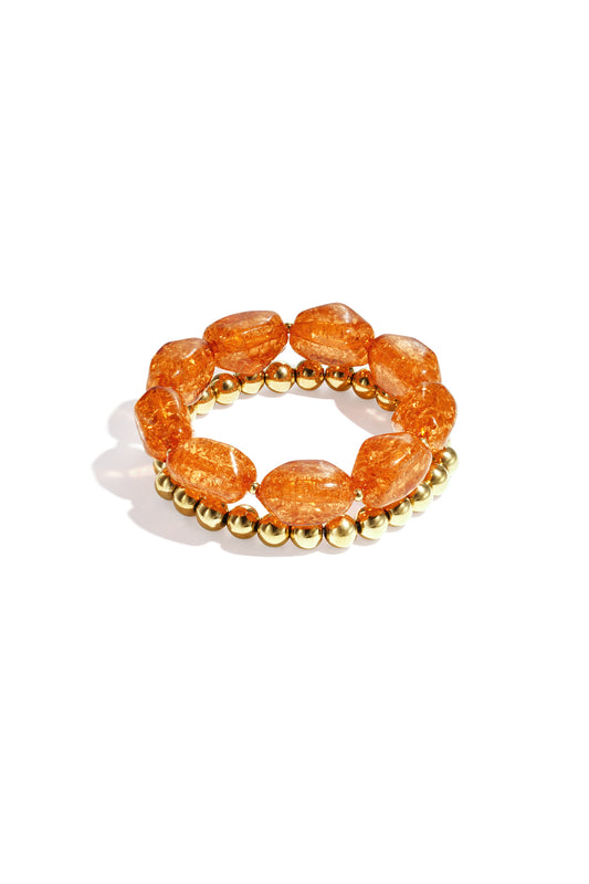 Armbandenset met chunky kralen