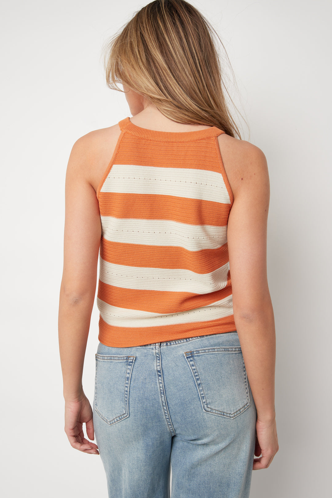 Gebreid vest van katoen met strepen, casual, lente/zomer, geen kleding