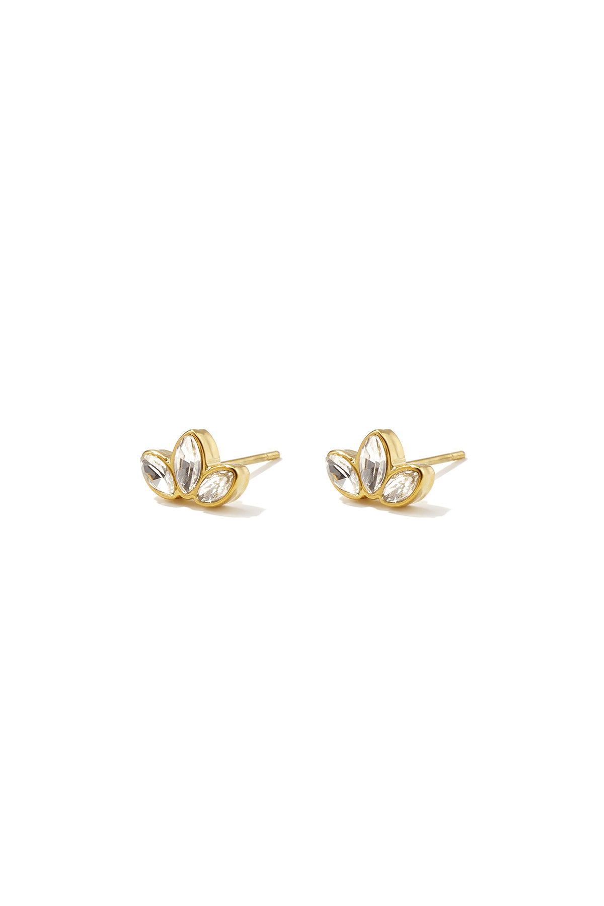 Roestvrijstalen oorknopjes met bladmotief, eenvoudige dagelijkse sieraden uit de Simple Series voor dames.