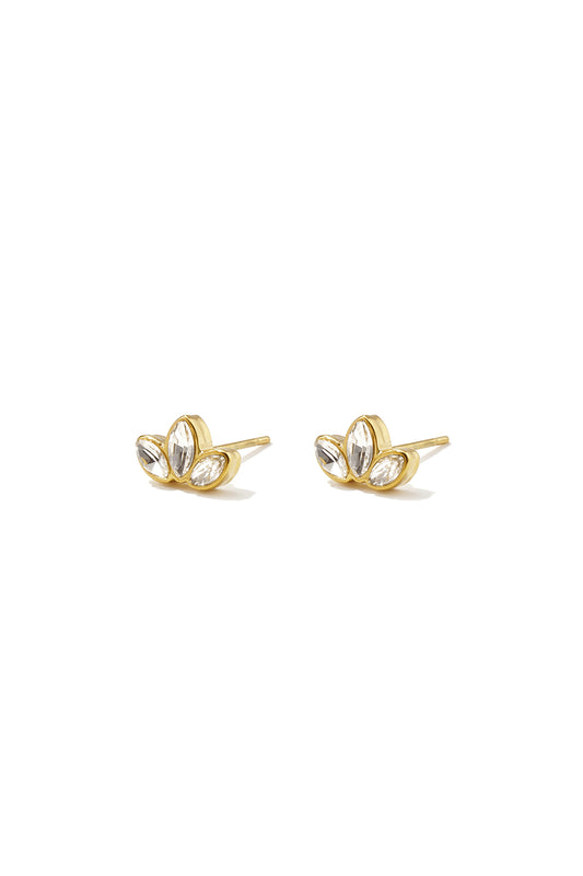 Roestvrijstalen oorknopjes met bladmotief, eenvoudige dagelijkse sieraden uit de Simple Series voor dames.