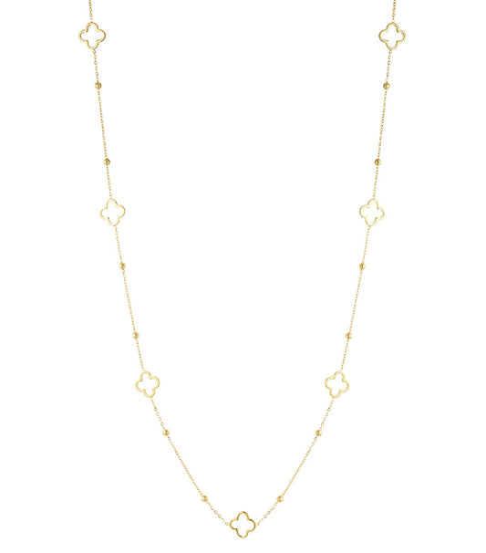 lange ketting met klaver bedels