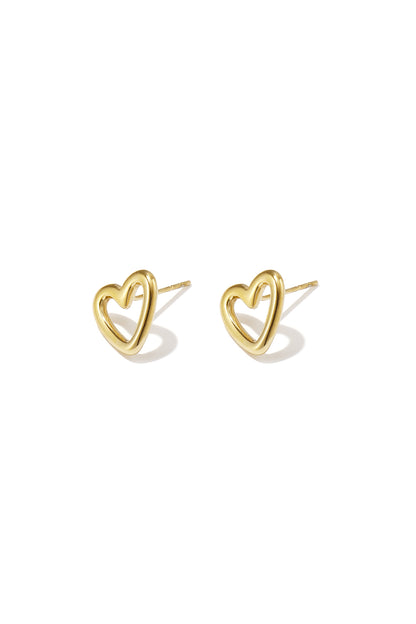 Roestvrijstalen oorknopjes met hartjesmotief, eenvoudige dagelijkse sieraden uit de Simple Series voor dames.